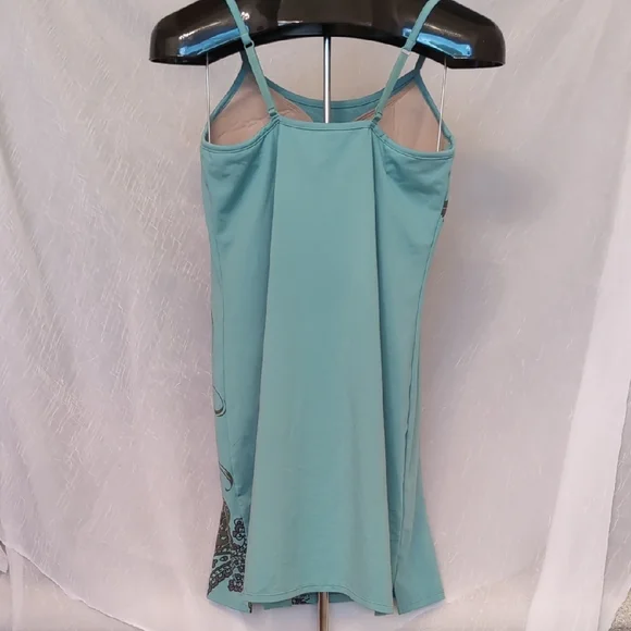 Athleta Green and Black Sheath Midi Dress Halter Sleeveless - Picture 2 of 7